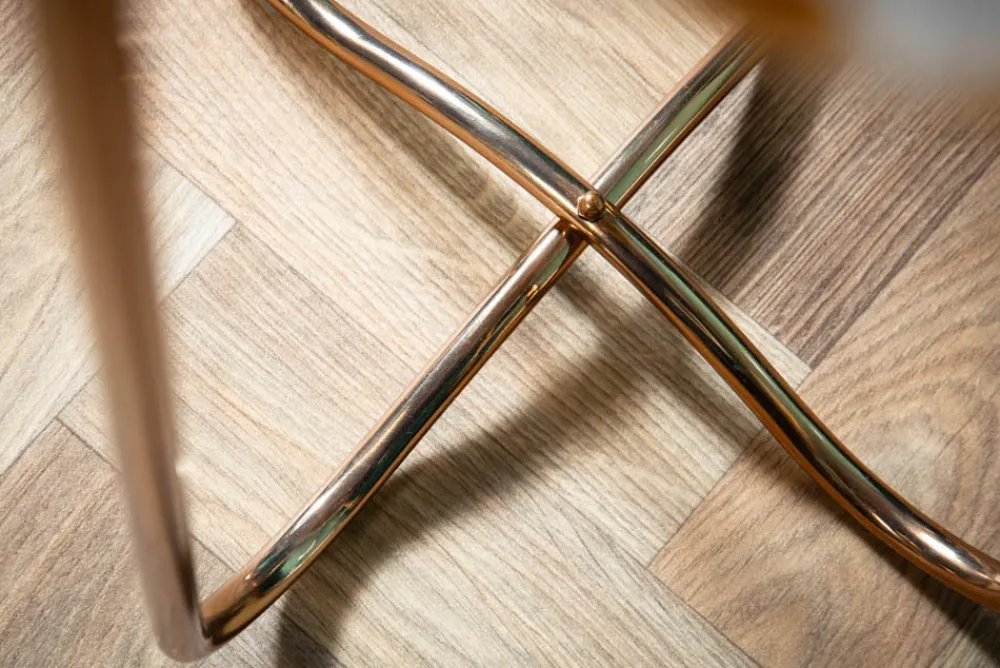 Riess-Ambiente Beistelltische|Goldene Möbel > Runder Beistelltisch NOBLE I 35cm Edelstein Achat klappbar goldenes Metallgestell