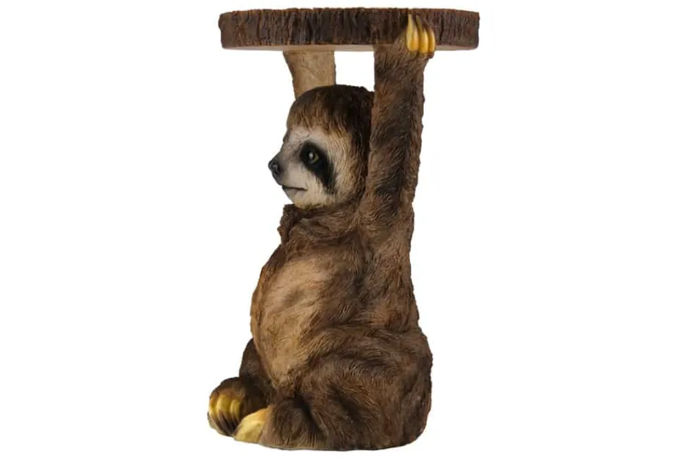 Riess-Ambiente Beistelltische > Runder Beistelltisch SLOTH 50cm grau braun Faultier-Skulptur handmade