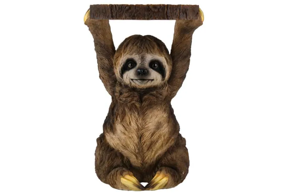 Riess-Ambiente Beistelltische > Runder Beistelltisch SLOTH 50cm grau braun Faultier-Skulptur handmade