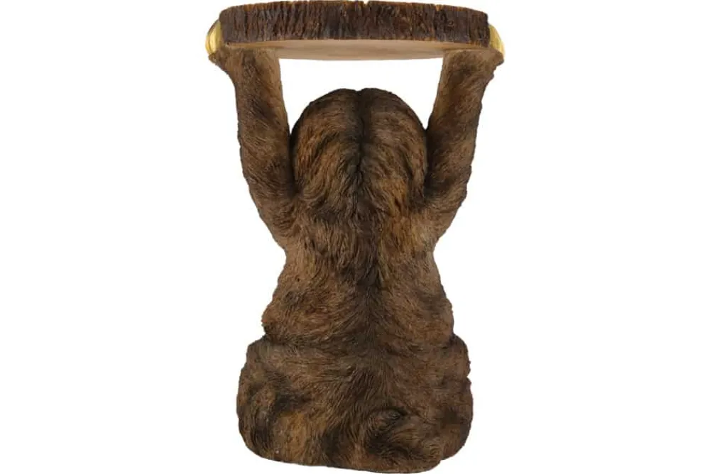 Riess-Ambiente Beistelltische > Runder Beistelltisch SLOTH 50cm grau braun Faultier-Skulptur handmade