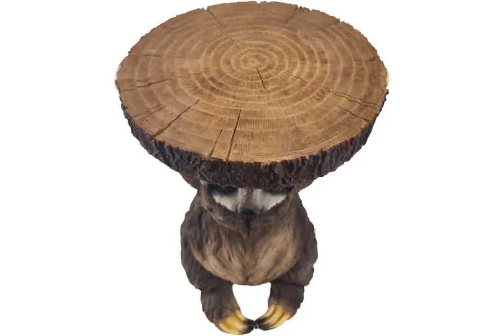 Riess-Ambiente Beistelltische > Runder Beistelltisch SLOTH 50cm grau braun Faultier-Skulptur handmade