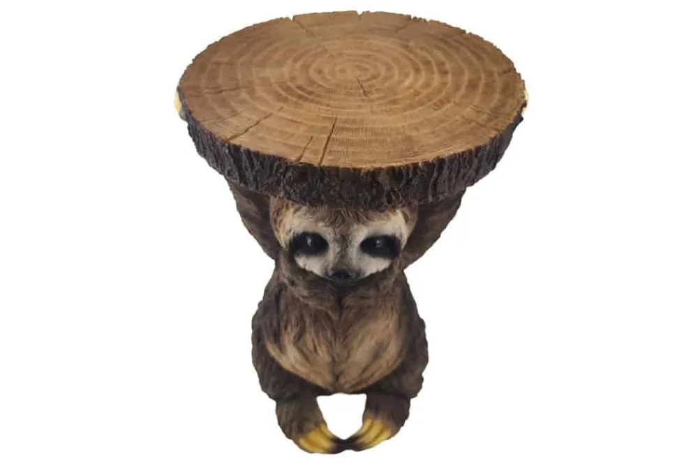 Riess-Ambiente Beistelltische > Runder Beistelltisch SLOTH 50cm grau braun Faultier-Skulptur handmade