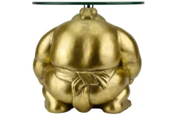 Riess-Ambiente Beistelltische|Goldene Möbel > Runder Beistelltisch SUMO 30cm gold Skulptur handmade
