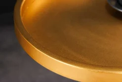 Riess-Ambiente Beistelltische|Goldene Möbel > Runder Beistelltisch TRAYFUL 60cm gold Eisen weiß Marmorfuß handmade