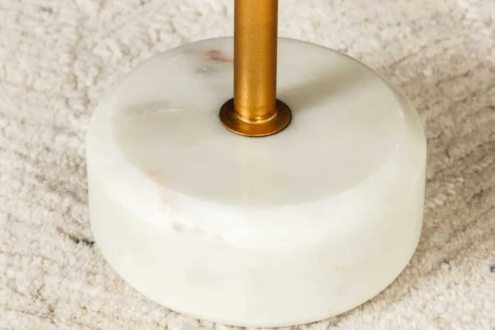 Riess-Ambiente Beistelltische|Goldene Möbel > Runder Beistelltisch TRAYFUL 60cm gold Eisen weiß Marmorfuß handmade