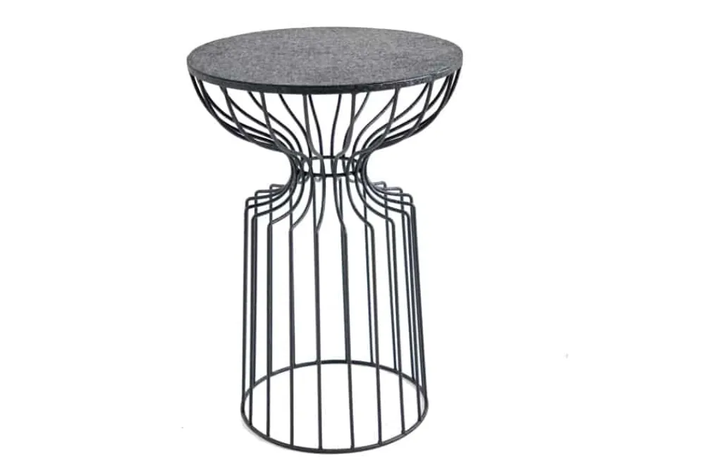 Riess-Ambiente Beistelltische|Industrial Loft > Runder Beistelltisch VARIATION 55cm schwarz Eisen Metallgestell handmade