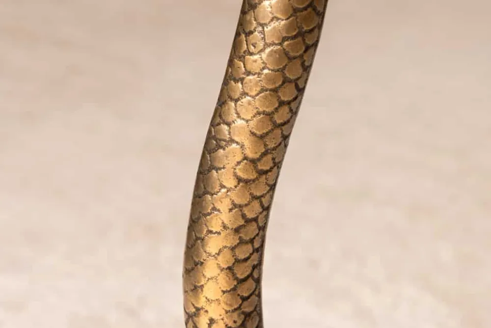 Riess-Ambiente Beistelltische > Runder Beistelltisch WILDLIFE SNAKE 65cm kupfer antik Metall Glas handmade