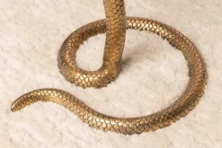 Riess-Ambiente Beistelltische > Runder Beistelltisch WILDLIFE SNAKE 65cm kupfer antik Metall Glas handmade