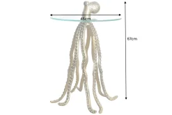 Riess-Ambiente Beistelltische|Goldene Möbel > Runder Beistelltisch WILDLIFE OCTOPUS 70cm messing gold Metall Glas Skulptur handmade