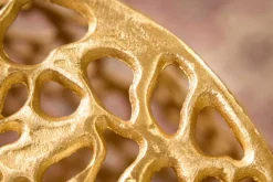 Riess-Ambiente Beistelltische|Goldene Möbel > Runder Couchtisch ABSTRACT LEAF 50cm gold Metall filigrane Handarbeit Vintage Design