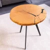 Riess-Ambiente Industrial Loft|Couchtische & Truhen > Runder Couchtisch ARBOR 55cm natur Eiche Massivholz schwarz Metall Beistelltisch