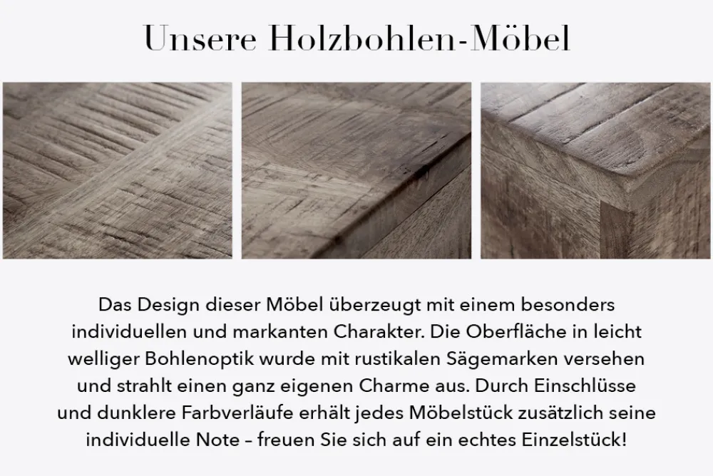 Riess-Ambiente Mehr...|Industrial Loft > Runder Couchtisch DRUMP STORAGE 70cm grau silber Mangoholz massiv mit Stauraum handmade