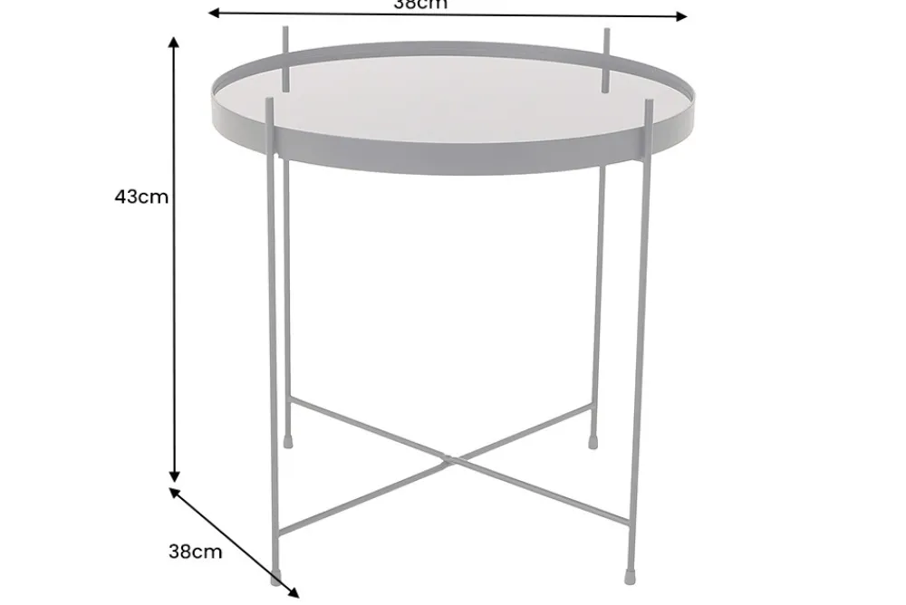 Riess-Ambiente Industrial Loft|Couchtische & Truhen > Runder Couchtisch ELEGANCE 45cm anthrazit Glas schwarz Metallgestell
