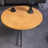 Riess-Ambiente Industrial Loft|Couchtische & Truhen > Runder Couchtisch FUSION 70cm Baumscheibe Eiche schwarz Metall Beistelltisch