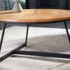 Riess-Ambiente Industrial Loft|Couchtische & Truhen > Runder Couchtisch OAK ELEGANCE 80cm Eiche Holz-Design schwarzes Metallgestell