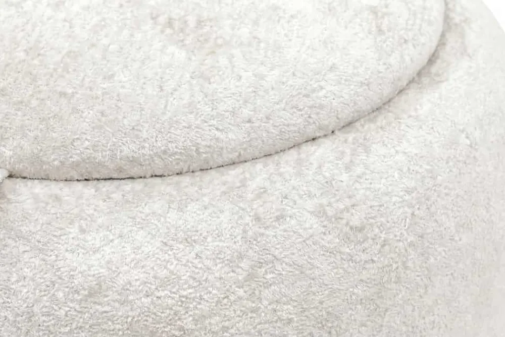 Riess-Ambiente Skandinavisch|Sitzhocker > Runder Couchtisch ORBIT 50cm beige Bouclé Hocker mit Tablett und Stauraum
