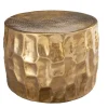Riess-Ambiente Goldene Möbel|Couchtische & Truhen > Runder Couchtisch ORGANIC ORIENT 55cm gold Metall Hammerschlag 3D-Design handmade