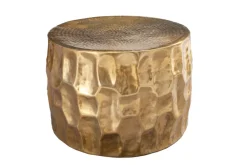 Riess-Ambiente Goldene Möbel|Couchtische & Truhen > Runder Couchtisch ORGANIC ORIENT 55cm gold Metall Hammerschlag 3D-Design handmade