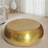 Riess-Ambiente Goldene Möbel|Couchtische & Truhen > Runder Couchtisch ORIENT 80cm messing Metall Aluminium Hammerschlag Design handmade