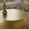Riess-Ambiente Goldene Möbel|Couchtische & Truhen > Runder Couchtisch ORIENT III 60cm gold Metall Hammerschlag Design handmade