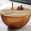 Riess-Ambiente Mehr...|Couchtische & Truhen > Runder Couchtisch ORIENT STORAGE 60cm kupfer Hammerschlag handmade Akazienholz mit Stauraum