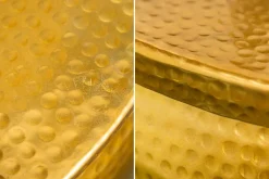 Riess-Ambiente Goldene Möbel|Couchtische & Truhen > Runder Couchtisch ORIENT STORAGE 70cm gold Metall mit Stauraum Hammerschlag Design handmade