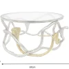 Riess-Ambiente Couchtische & Truhen > Runder Couchtisch SNAKE 70cm gold silber Metall Schlangen-Skulptur Glasplatte