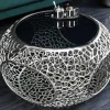 Riess-Ambiente Couchtische & Truhen > Runder Couchtisch SPIN 75cm silber Schwarzglas Metall mit Stauraum handmade