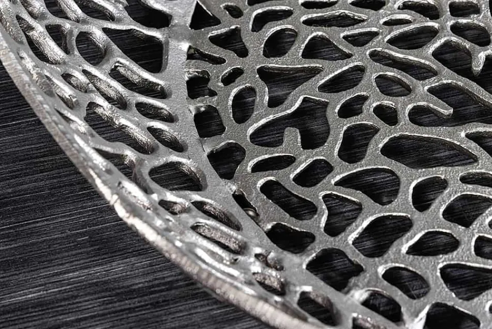 Riess-Ambiente Couchtische & Truhen > Runder Couchtisch SPIN 75cm silber Schwarzglas Metall mit Stauraum handmade