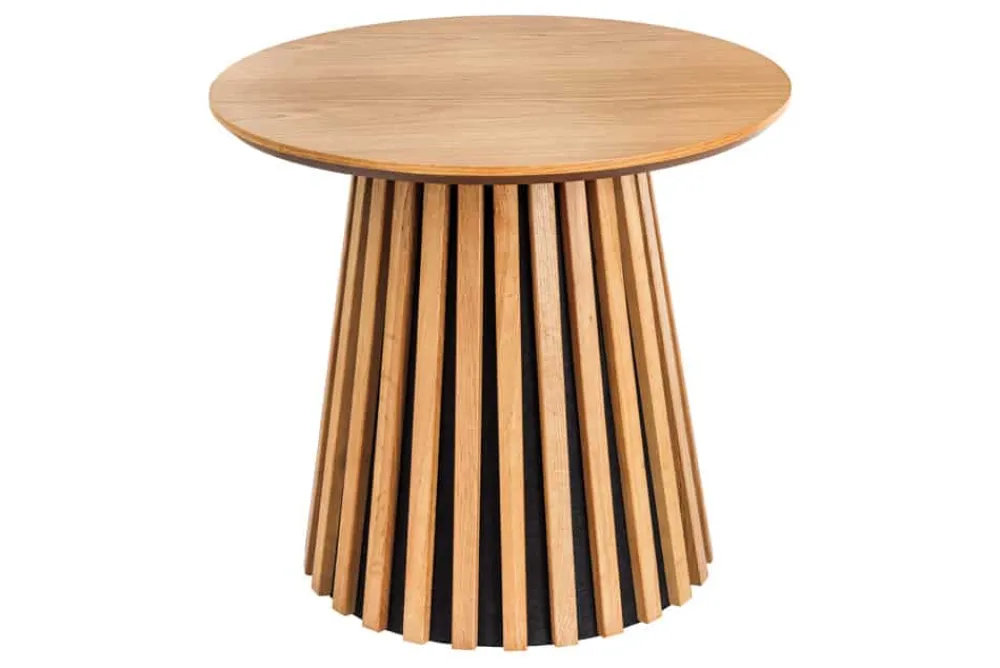 Riess-Ambiente Skandinavisch|Couchtische & Truhen > Runder Couchtisch VALHALLA WOOD 50cm natur Eichenholz Säulenfuß