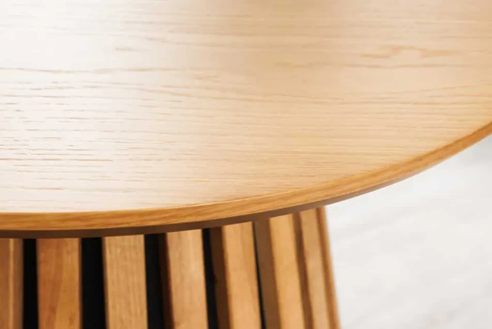 Riess-Ambiente Skandinavisch|Couchtische & Truhen > Runder Couchtisch VALHALLA WOOD 50cm natur Eichenholz Säulenfuß