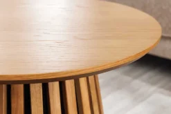 Riess-Ambiente Skandinavisch|Couchtische & Truhen > Runder Couchtisch VALHALLA WOOD 70cm natur Eichenholz Säulenfuß