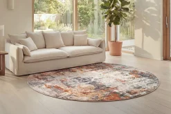 Riess-Ambiente Teppiche > Runder Design Teppich MODERN ART 230cm beige grau kupfer Kurzflor Indoor