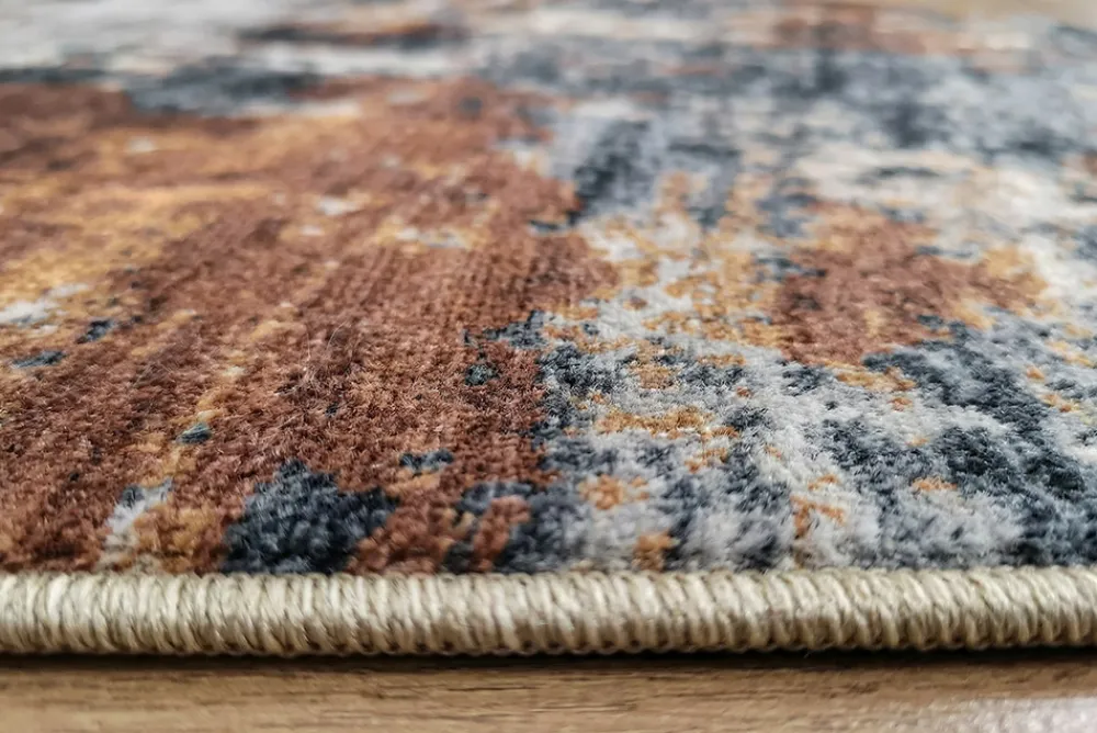 Riess-Ambiente Teppiche > Runder Design Teppich MODERN ART 230cm beige grau kupfer Kurzflor Indoor