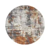 Riess-Ambiente Teppiche > Runder Design Teppich MODERN ART 150cm beige grau kupfer Kurzflor Indoor