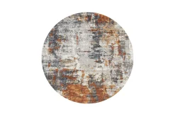 Riess-Ambiente Teppiche > Runder Design Teppich MODERN ART 150cm beige grau kupfer Kurzflor Indoor