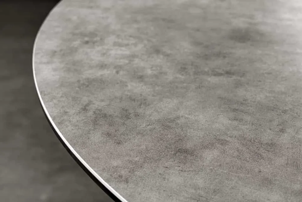 Riess-Ambiente Esstische > Runder Esstisch ALPINE 120cm anthrazit Keramik schwarzes Metallgestell