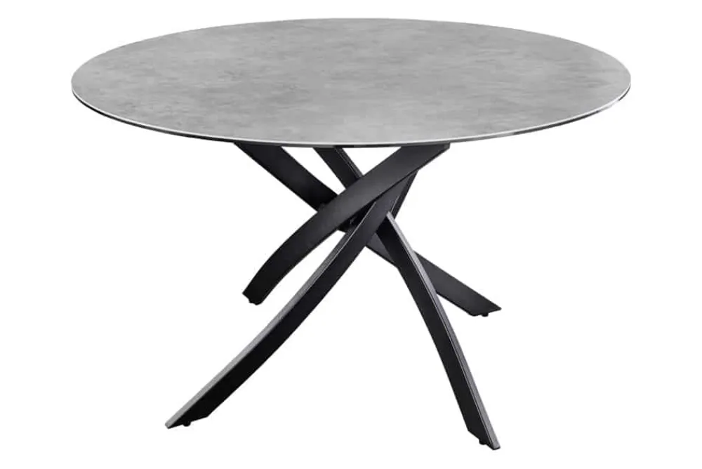 Riess-Ambiente Esstische > Runder Esstisch ALPINE 120cm anthrazit Keramik schwarzes Metallgestell
