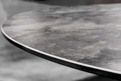 Riess-Ambiente Esstische > Runder Esstisch ALPINE 120cm taupe Keramik schwarzes Metallgestell
