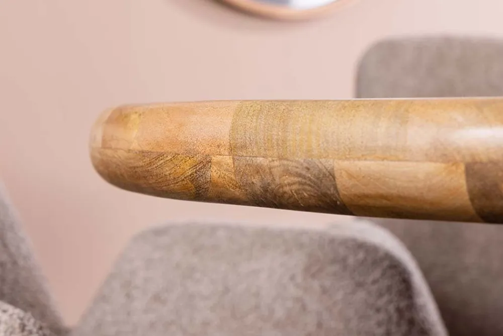 Riess-Ambiente Mehr...|Massivholzesstische > Runder Esstisch ART DECO 140cm natur Mangoholz massiv mit Säulenfüßen
