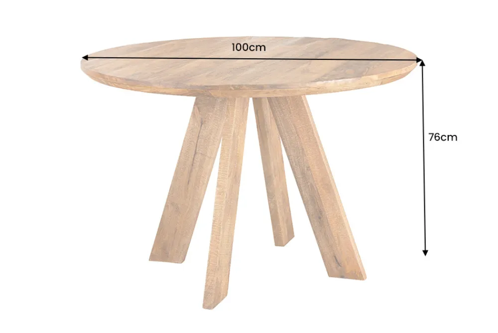 Riess-Ambiente Mehr...|Massivholzesstische > Runder Esstisch ART WOOD 100cm braun massiv Mangoholz