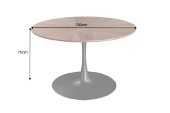 Riess-Ambiente Skandinavisch|Esstische > Runder Esstisch ATELIER 120cm braun Walnuss schwarzer Metall Säulenfuß