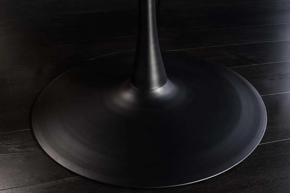 Riess-Ambiente Skandinavisch|Esstische > Runder Esstisch ATELIER 120cm braun Walnuss schwarzer Metall Säulenfuß