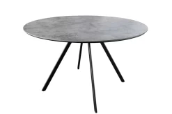 Riess-Ambiente Industrial Loft|Esstische > Runder Esstisch ATELIER 120cm grau Beton-Design schwarz Metall