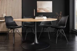 Riess-Ambiente Esstische > Runder Esstisch ATELIER 120cm natur Eiche schwarz Metall Säulenfuß