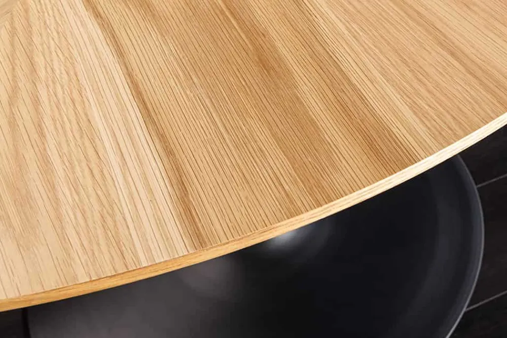 Riess-Ambiente Esstische > Runder Esstisch ATELIER 120cm natur Eiche schwarz Metall Säulenfuß