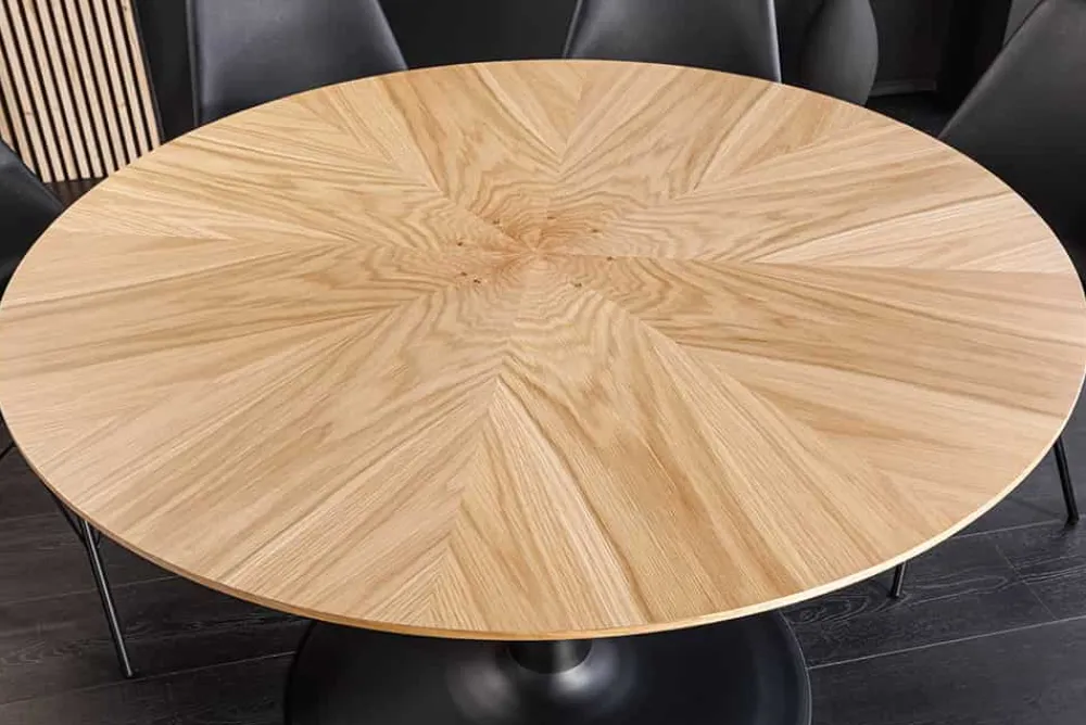 Riess-Ambiente Esstische > Runder Esstisch ATELIER 120cm natur Eiche schwarz Metall Säulenfuß