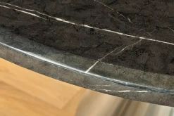 Riess-Ambiente Esstische > Runder Esstisch ELEGANCIA 130cm schwarz Marmor chrom Stahl mit Säulenfuß