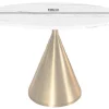 Riess-Ambiente Goldene Möbel|Esstische > Runder Esstisch ELEGANCIA 130cm weiß Marmor gold Metall mit Säulenfuß