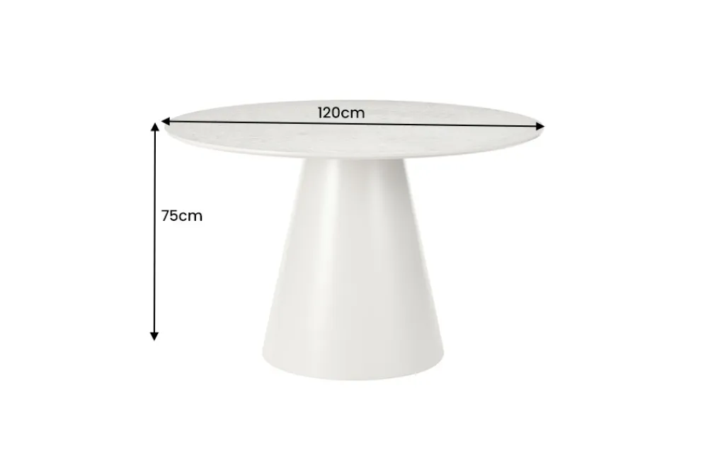 Riess-Ambiente Esstische > Runder Esstisch EN VOGUE 120cm matt grau Beton-Design mit Säulenfuß